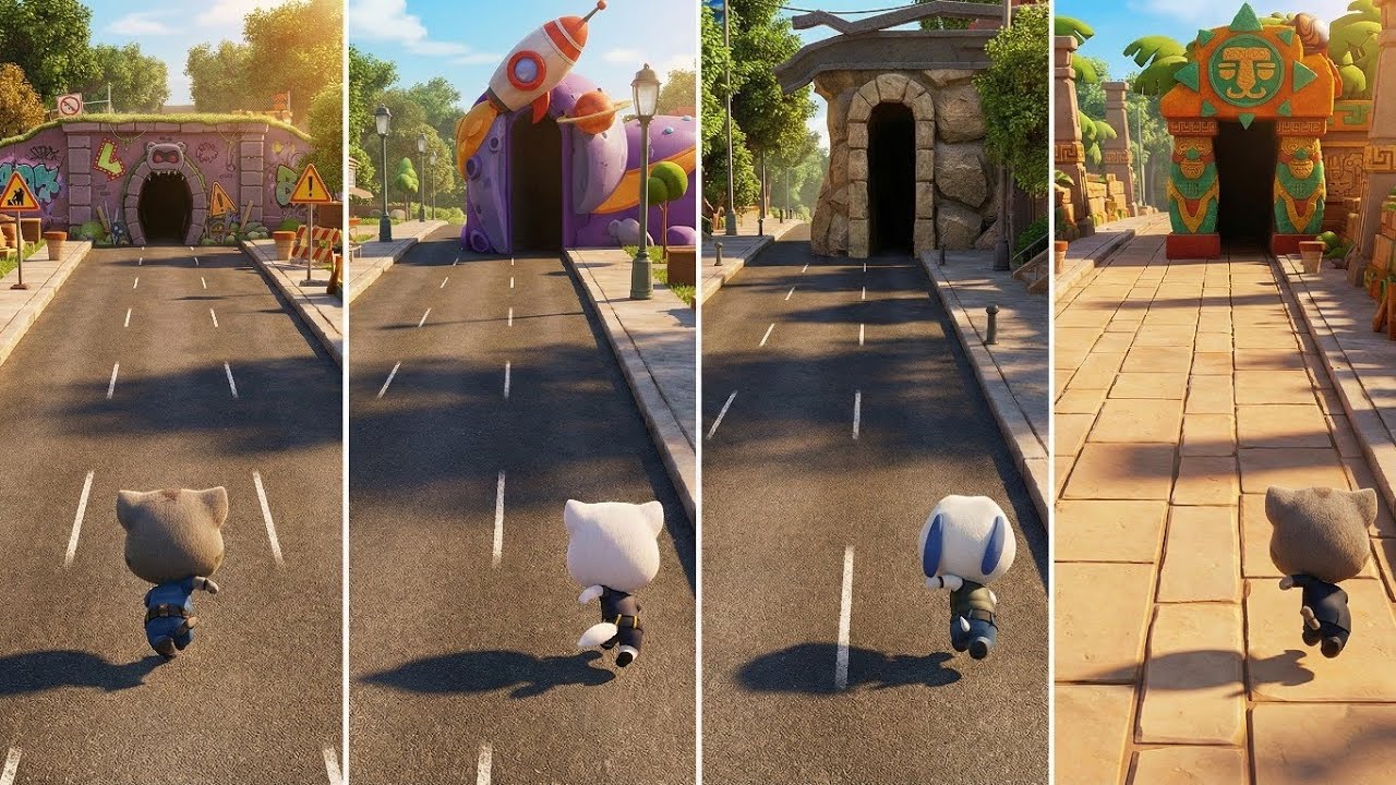 Talking Tom Gold Run: Officer Tom,Agent Angela,Deputy Hank,Agent Tom (Android/iOS) Gameplay