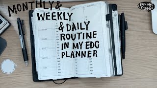 ENG) My Monthly & Weekly & Daily Routine in My EDC Planner | Standard Traveler’s Notebook