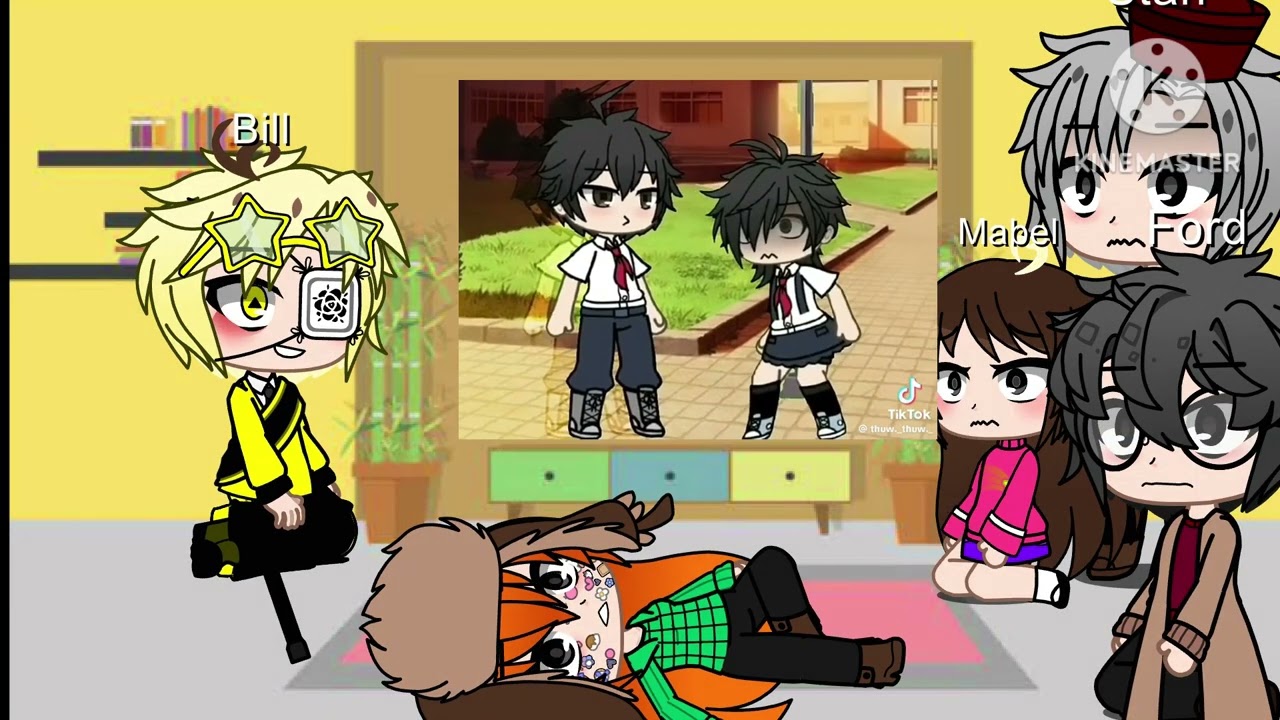 Gravity falls react to dipper as random gacha tiktoks/Tw: blood