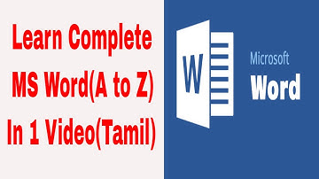 Learn MS Word in 1 Video | Microsoft word in tamil