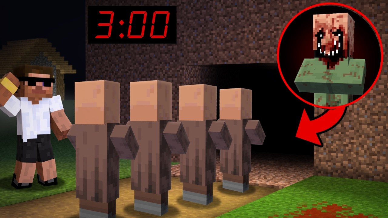 WHERE DO VILLAGERS GO AT NIGHT IN MINECRAFT 😨