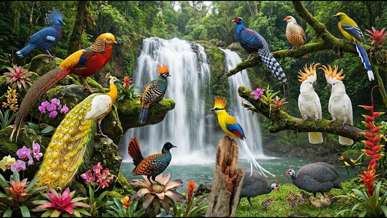 Wild Amazon Birds & Flowing Water 🌿🐦🦅🦜🦩🦚💧 | Stress Healing Nature #AnxietyRelief #BirdLife #WildBird
