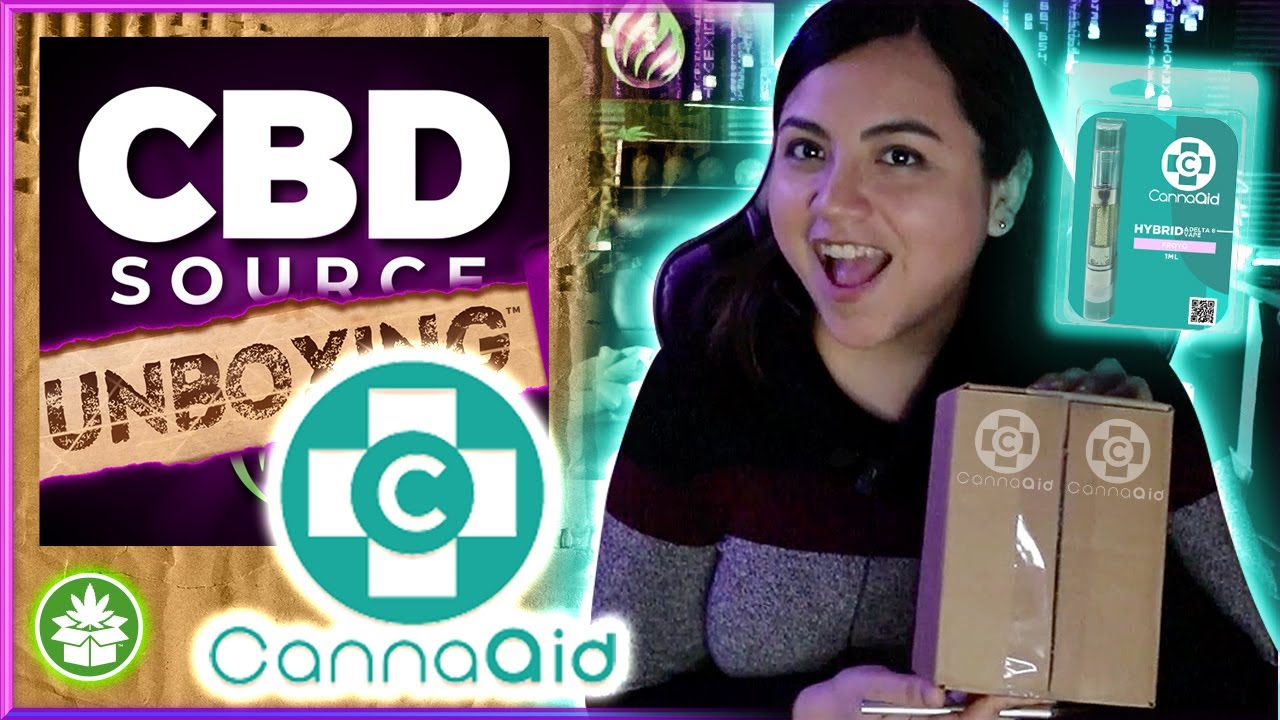 Karla and Dani try Delta 8 THC for the FIRST TIME! CBD Source Unboxing CannaAid D8 Carts