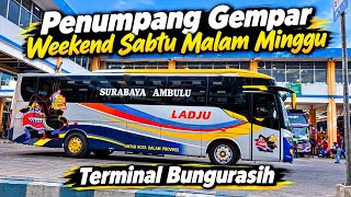 TERMINAL BUNGURASIH PADAT PENUMPANG DI HARI WEEKEND
