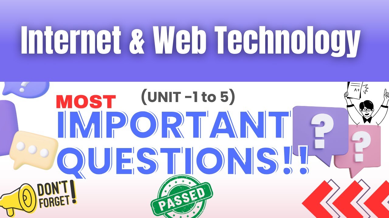 Important Topics & Questions of IWT 📈 [ Internet & Web Technology ] Most Important