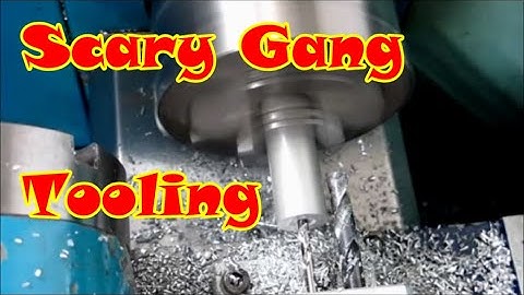 Scary Gang Tooling on small cnc Lathe. Turn 2011 alloy, stub drill, drill and Sumitomo parting tool