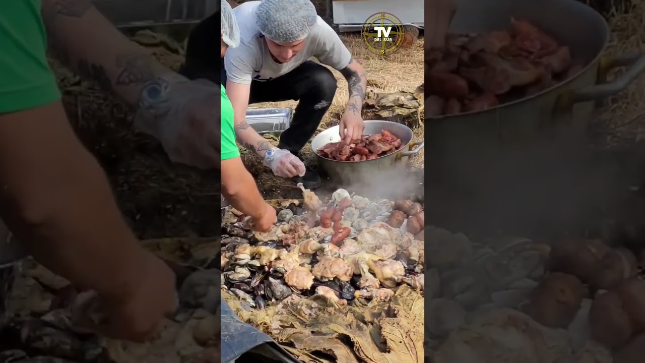 que rico Curanto al hoyo en la Isla Grande de Chiloé típico Chilote 😋🇨🇱🎥