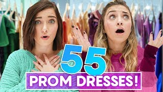 We Tried On 55 PROM DRESSES!