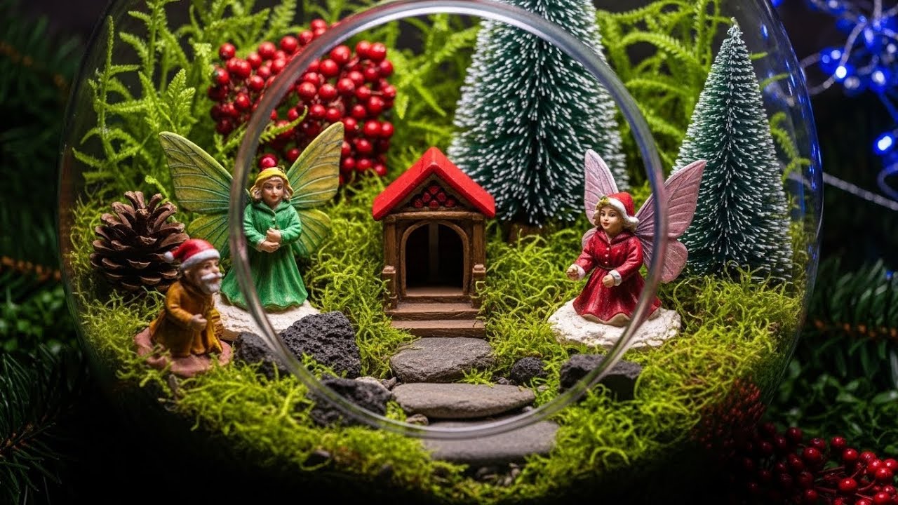 Волшебный рождественский террариум-сказочный сад для фей 🌟🎄 Миниатюрная праздничная страна чудес ...