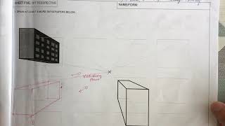 Draw skyscrapers using a 1-point perspective