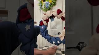 Americana Stars and Stripes Burlap Patriotic Wreath 20-Inch