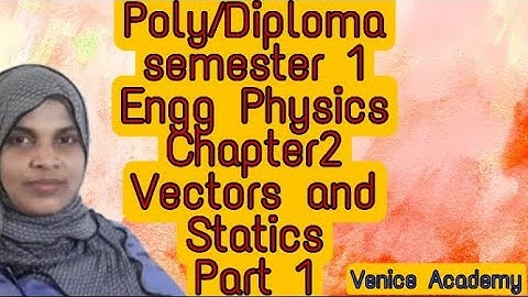 Vectors and statics module 2 Engineering physics Diploma Engineering Part1#veniceacademy