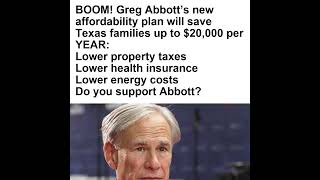 Greg Abbott’s affordability plan focuses on reducing property taxes, insurance costs,