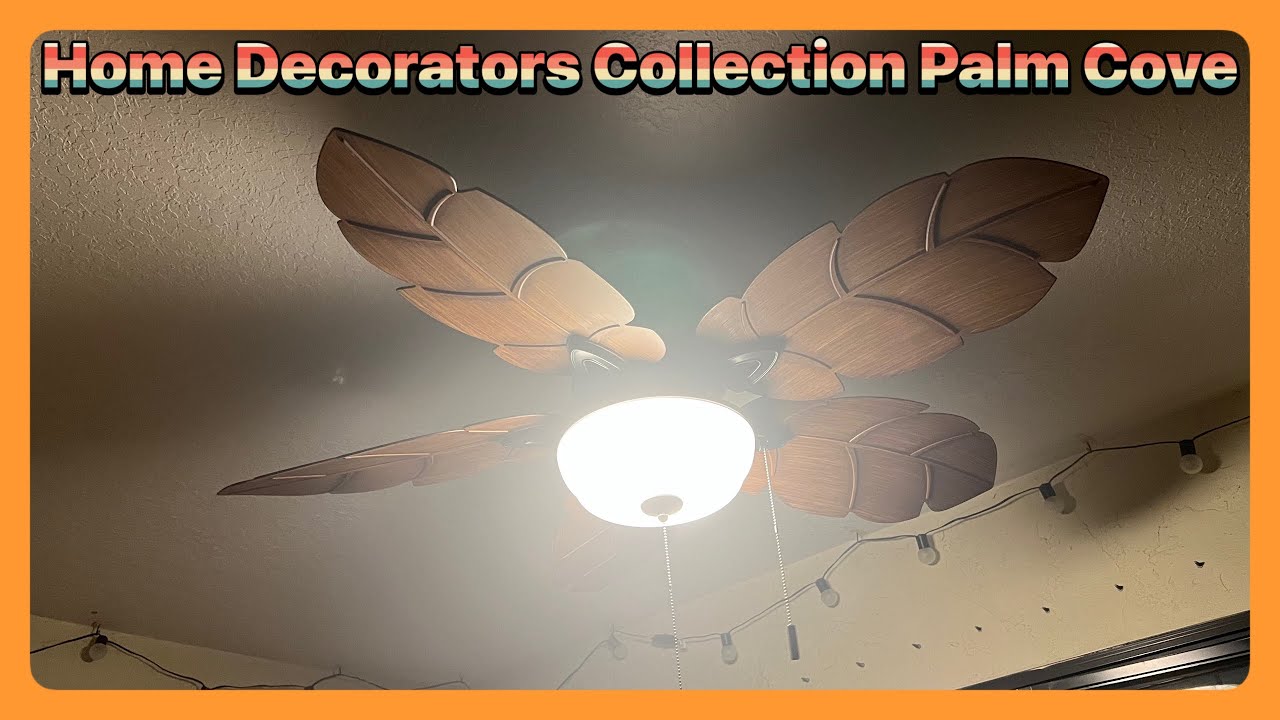 52” Home Decorators Collection Palm Cove Ceiling Fan | Natural Iron