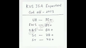KVS JSA EXPECTED CUT OFF 2023 II KVS ANSWER KEY 2023 II