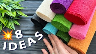 8 IDEAS💥Crepe Paper Decoration Ideas Crepe Paper Flowers