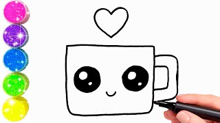 How to draw a cute cup