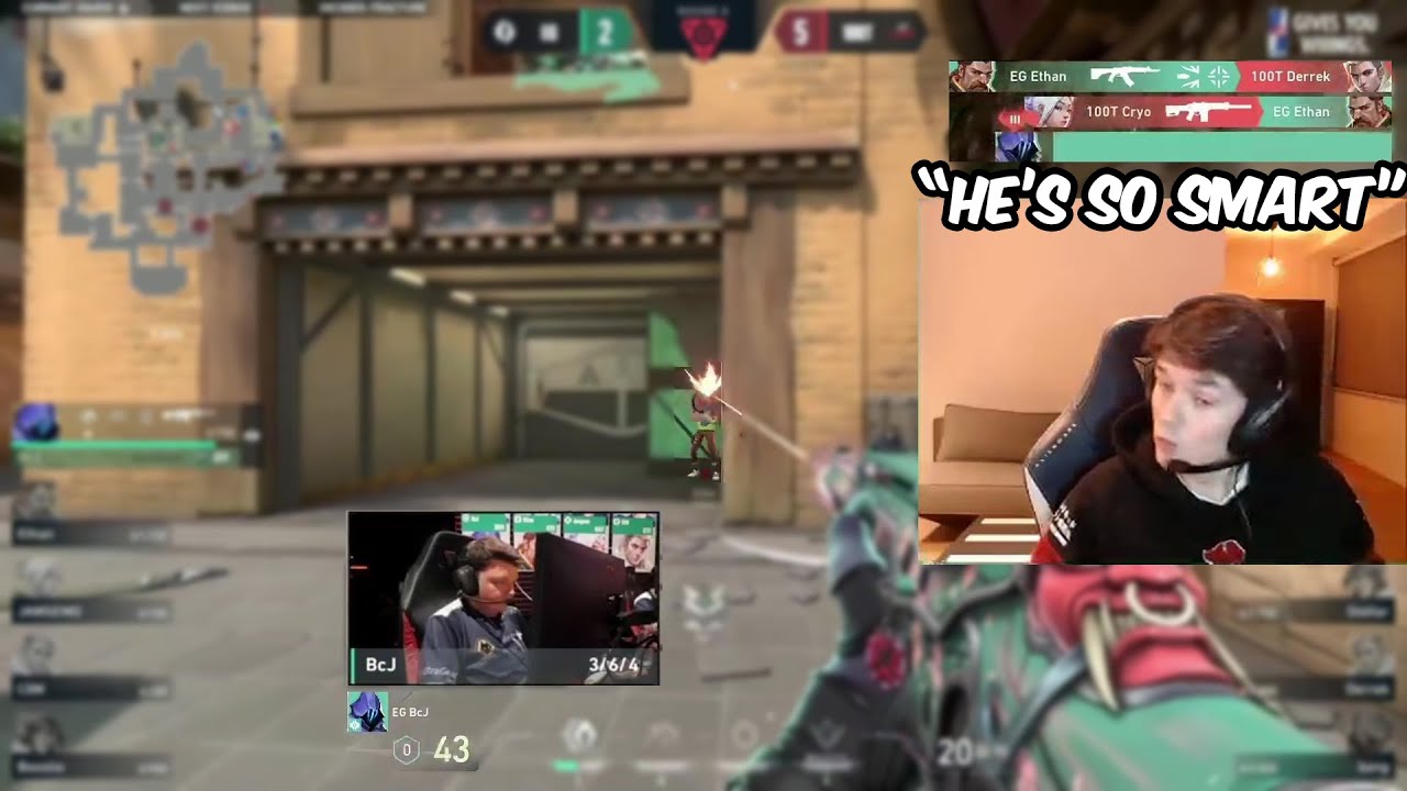 EG BcJ Insane Clutch In A 1v2 Situation Against 100T Sliggy Reacts