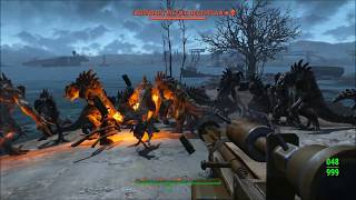 Fallout 4 Deathclaw horde invades a deathtrapped Castle