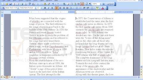 Select the entire document and create a two column layout. Then, apply equal height on columns...