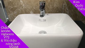 Chậu rửa mặt lavabo viglacera V72 và Vòi chậu nóng lạnh VG168 | VIGRACERA | KIM QUỐC TIẾN