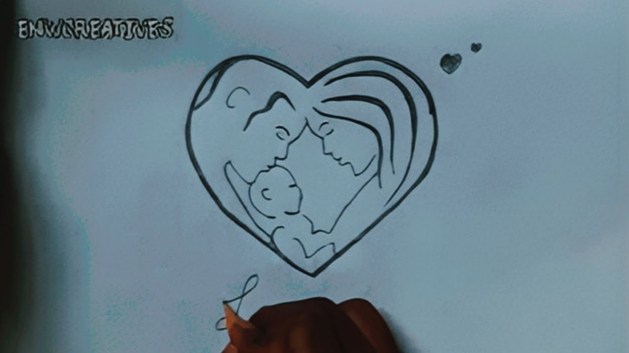 Beautiful Family Drawing💖👨‍👩‍👦 Father, Mother & Son Tribute 🖼️❤️ 