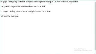 Celebrity How to create Simple and Complex Binding in C#.Net window application Profile