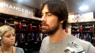 Rangers Cole Hamels on 10-1 win