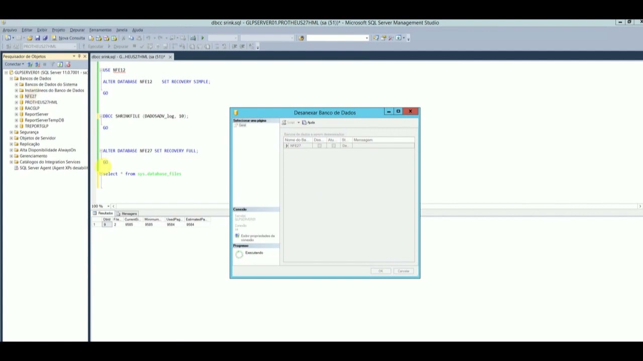 Como desanexar um banco de dados no MS-SQL e excluir arquivo