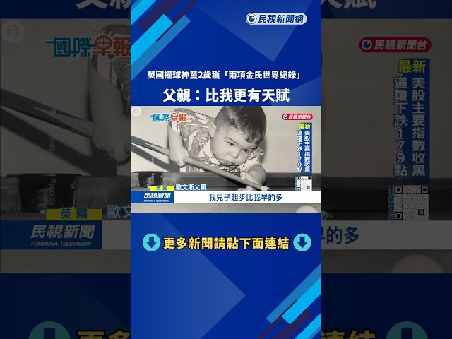 英國撞球神童獲「2項金氏世界紀錄」　父親：他比我更有天賦－民視新聞