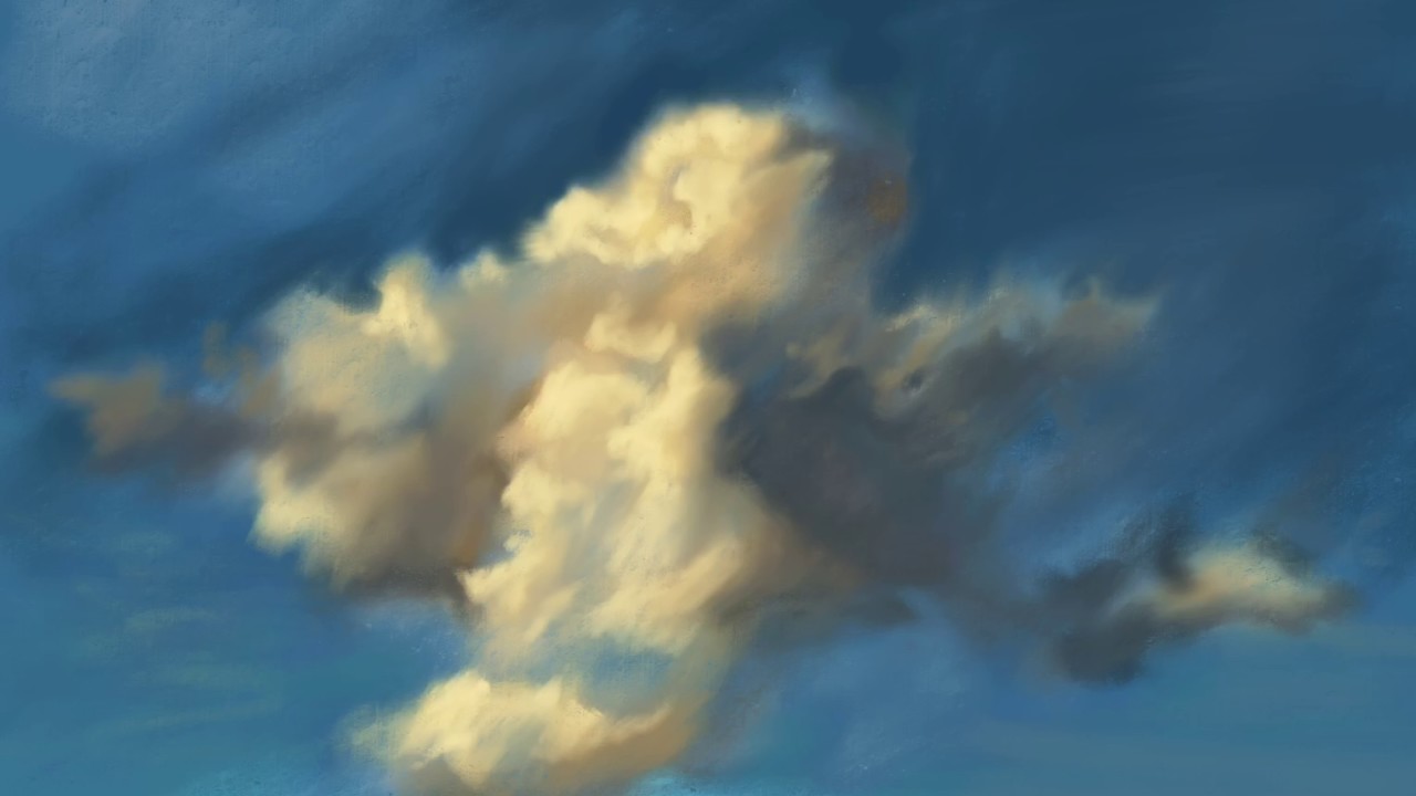 Painting clouds in Procreate on an ipad pro with the apple pencil - YouTube
