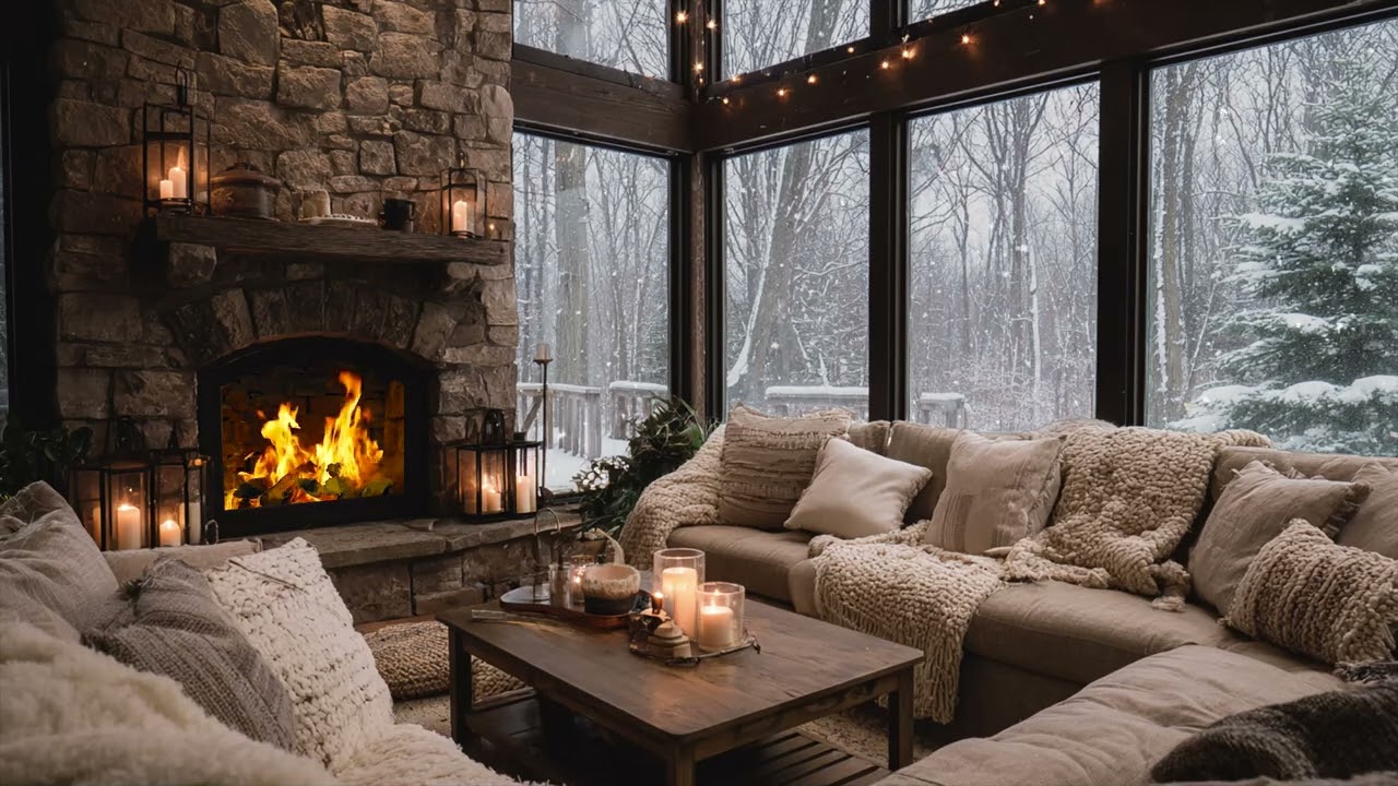 Snow Settles Against The Frosted Window ❄️ While Warm Blankets Gather Around You
