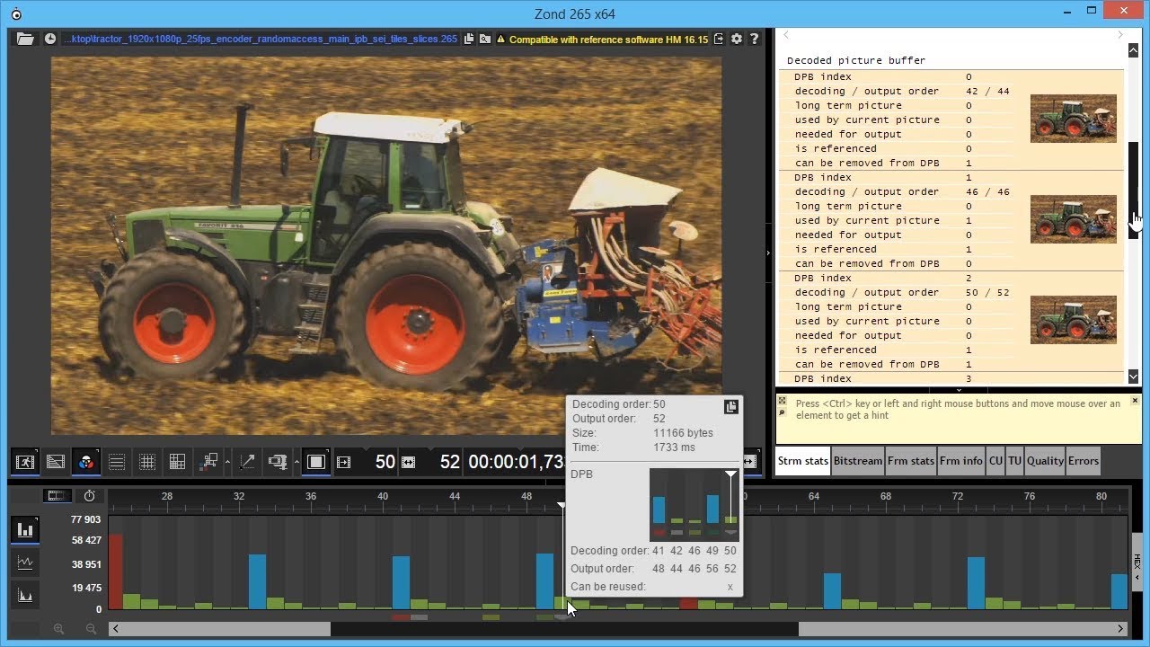 How to preview Decoded Picture Buffer (DPB) in Zond 265