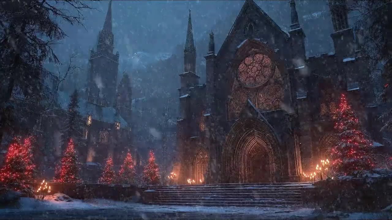 Lonely Castle in Winter | Gothic Ambience with Snowfall & Howling Wind for Ultimate Relaxation