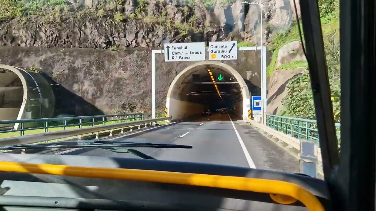 Madeira - Driving with the bus from airport to Funchal city; 4th March '23