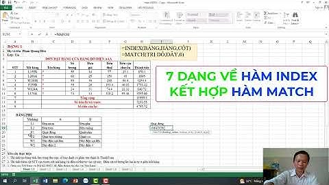 HÀM INDEX KẾT HỢP HÀM MATCH CHUẪN