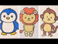 Cozy Coloring ASMR🎨 | Penguin, Lion &amp; Monkey Coloring 🐧🦁🐒