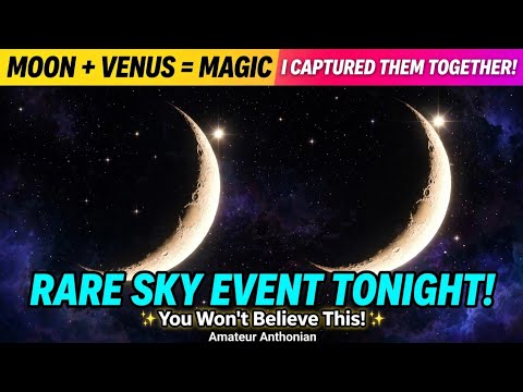 Moon Meets Venus! Rare Shot! Tonight's Sky Is Unreal! Moon & Venus TOGETHER!