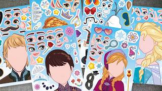 [paper diy] Elsa & Anna Frozen Sticker Book ❄️ Magical Outfit Makeover With Olaf, Sven, Kristoff
