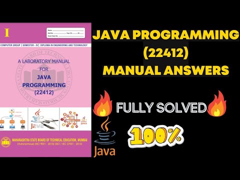 22412 Java Programming Manual Answers | solved manual | MSBTE | JPR solved manual