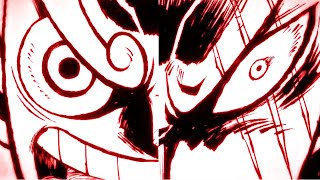 Shanks and Gear 5 Luffy versus Demon king - One Piece film Red
