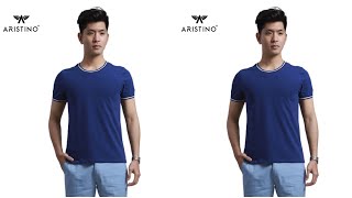 Celebrity Áo thun nam Aristino ATS004S8 dáng SLIM FIT chất liệu CVC cao cấp Giá chỉ 245K Wealth