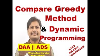 Difference Between Greedy Method and Dynamic Programming || Greedy Method Vs Dynamic Programming