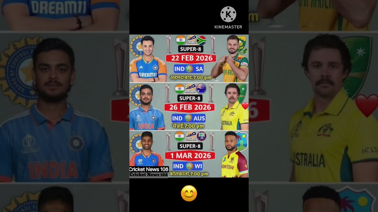 T20 World Cup 2026 Super 8 India All Matches Schedule 🔥🚨✅✅🇮🇳🇮🇳📰📰