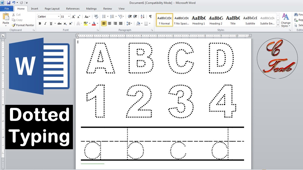 how-to-make-dotted-typing-design-in-microsoft-word-youtube