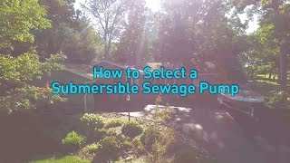 How To Select A Submersible Sewage Pump