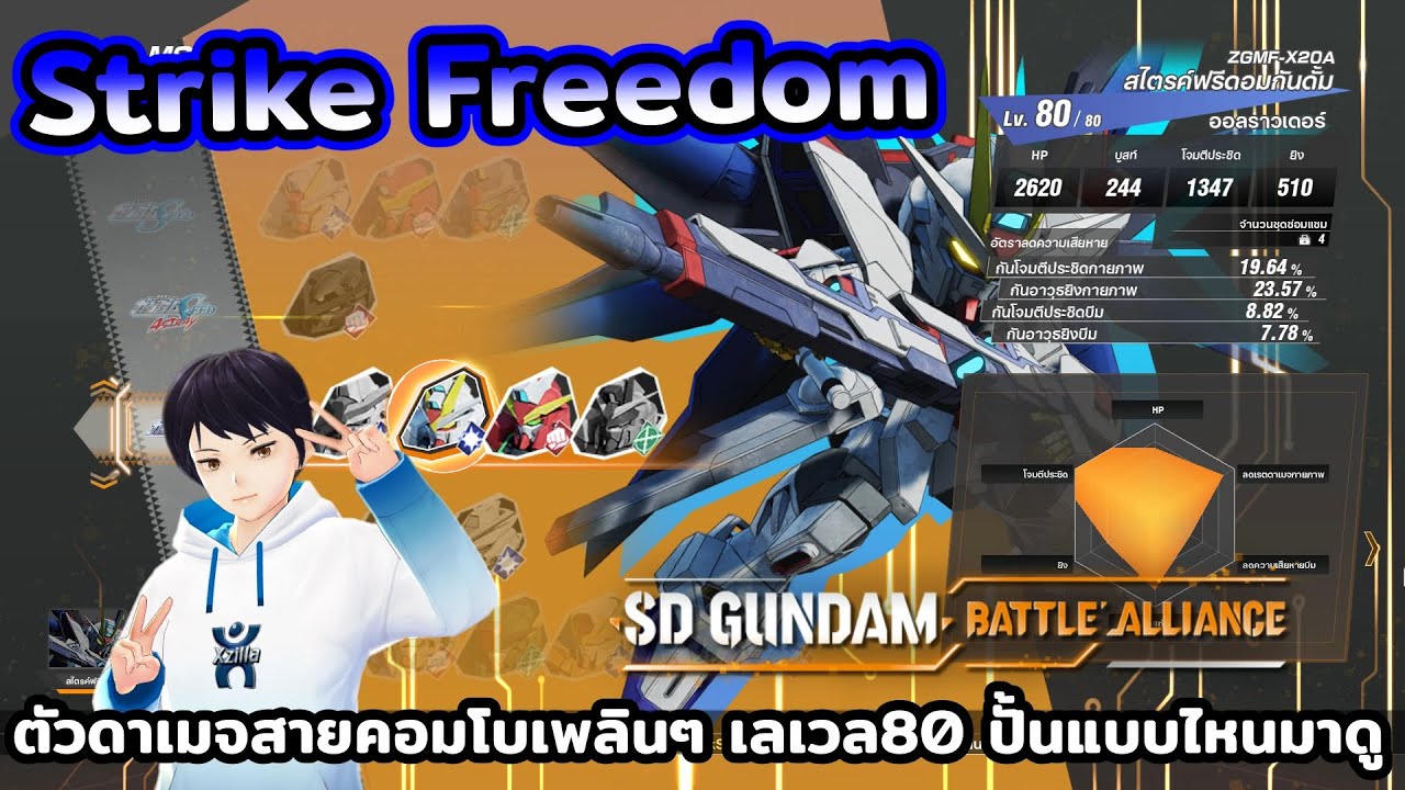 SD Gundam Battle Alliance สไตรค์ฟรีด้อม Strike Freedom ตัวดาเมจสายคอมโบ ...