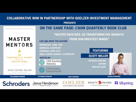 Collaborative WIM Quarterly Book Club, Ft. Scott J. Miller (Hosted by CFA Society Atlanta- Americas)