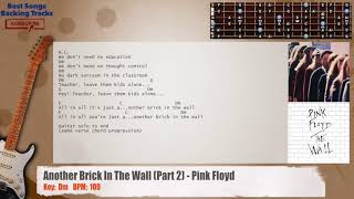 Video thumbnail of "🎸 Another Brick In The Wall (Part 2) - Pink Floyd Guitar Backing Track with chords and lyrics"