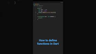How to define functions in Dart
